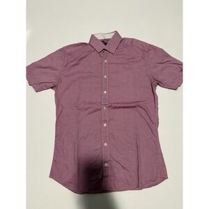 Fernando Pena Men Small Mauve Button Down Shirt Cotton Casual Logo Minimalist